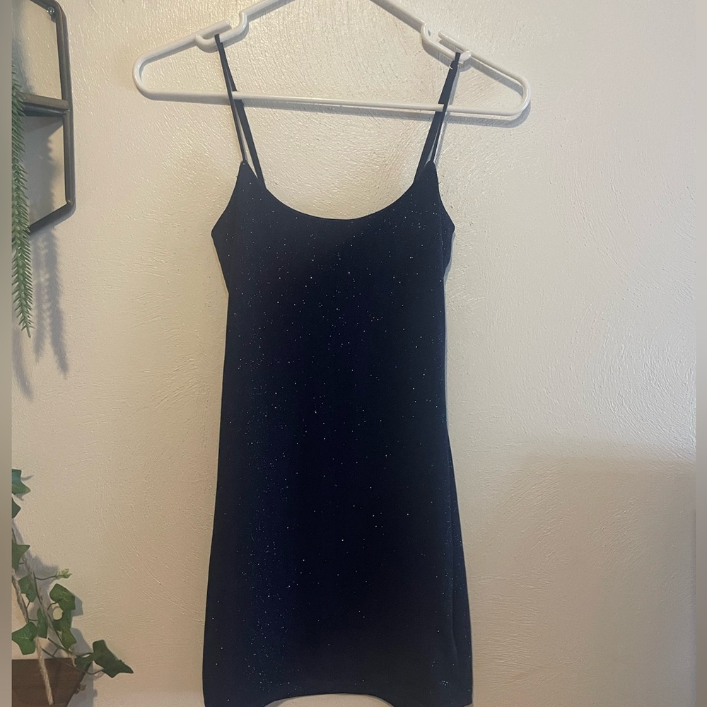 Blue Sparkly Body-Con Mini Dress